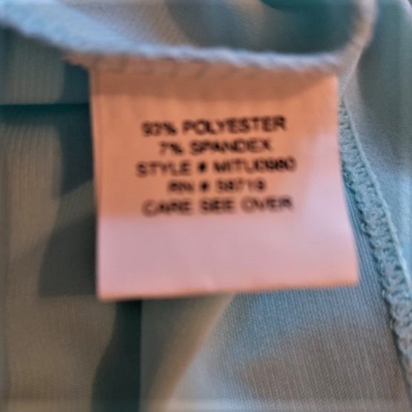 NOTATIONS LIGHT AQUA SHORT SLEEVE V-NECK WITH GATHERS FLARED TUNIC SIZE S NWT - Picture 7 of 8